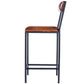 HomeRoots 38" Iron Bar Chair With Footrest in Brown and Black Finish