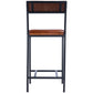 HomeRoots 38" Iron Bar Chair With Footrest in Brown and Black Finish