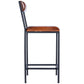 HomeRoots 38" Iron Bar Chair With Footrest in Brown and Black Finish