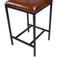 HomeRoots 38" Iron Bar Chair With Footrest in Brown and Black Finish