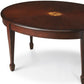 HomeRoots 38" Traditional Oval Coffee Table in Brown Finish