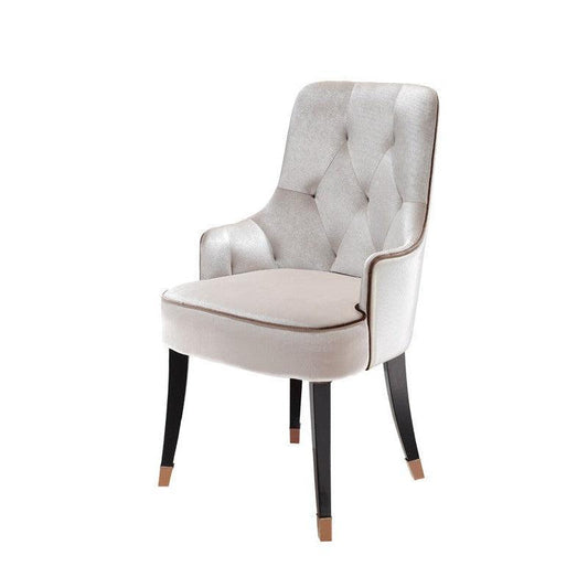 HomeRoots 38" White Velvet Fabric Dining Chair