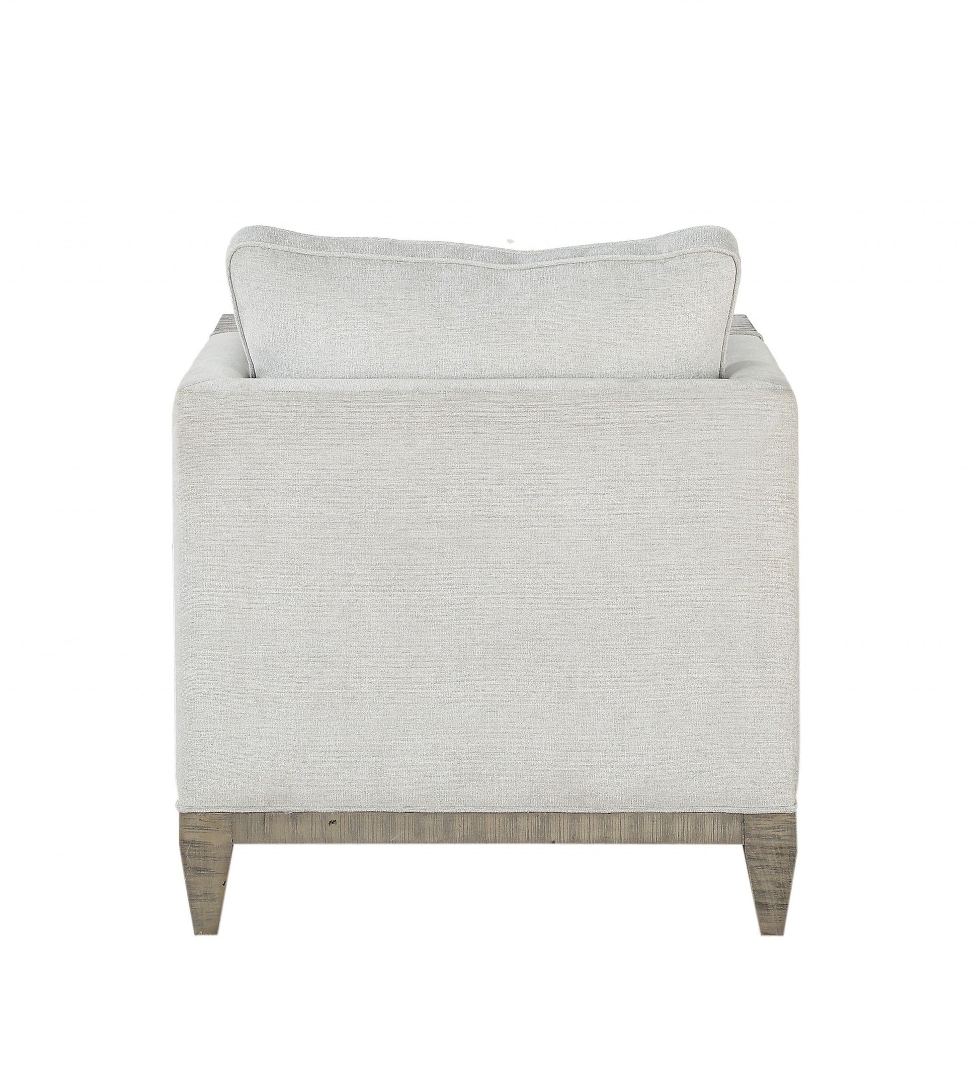 HomeRoots 38" x 33" x 35" Fabric Salvaged Natural Upholstery Wood Leg Chair