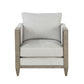 HomeRoots 38" x 33" x 35" Fabric Salvaged Natural Upholstery Wood Leg Chair