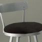 HomeRoots 38" x 38" x 86" Silver Black Metal Foam MicroSuede Barstool 2pcs