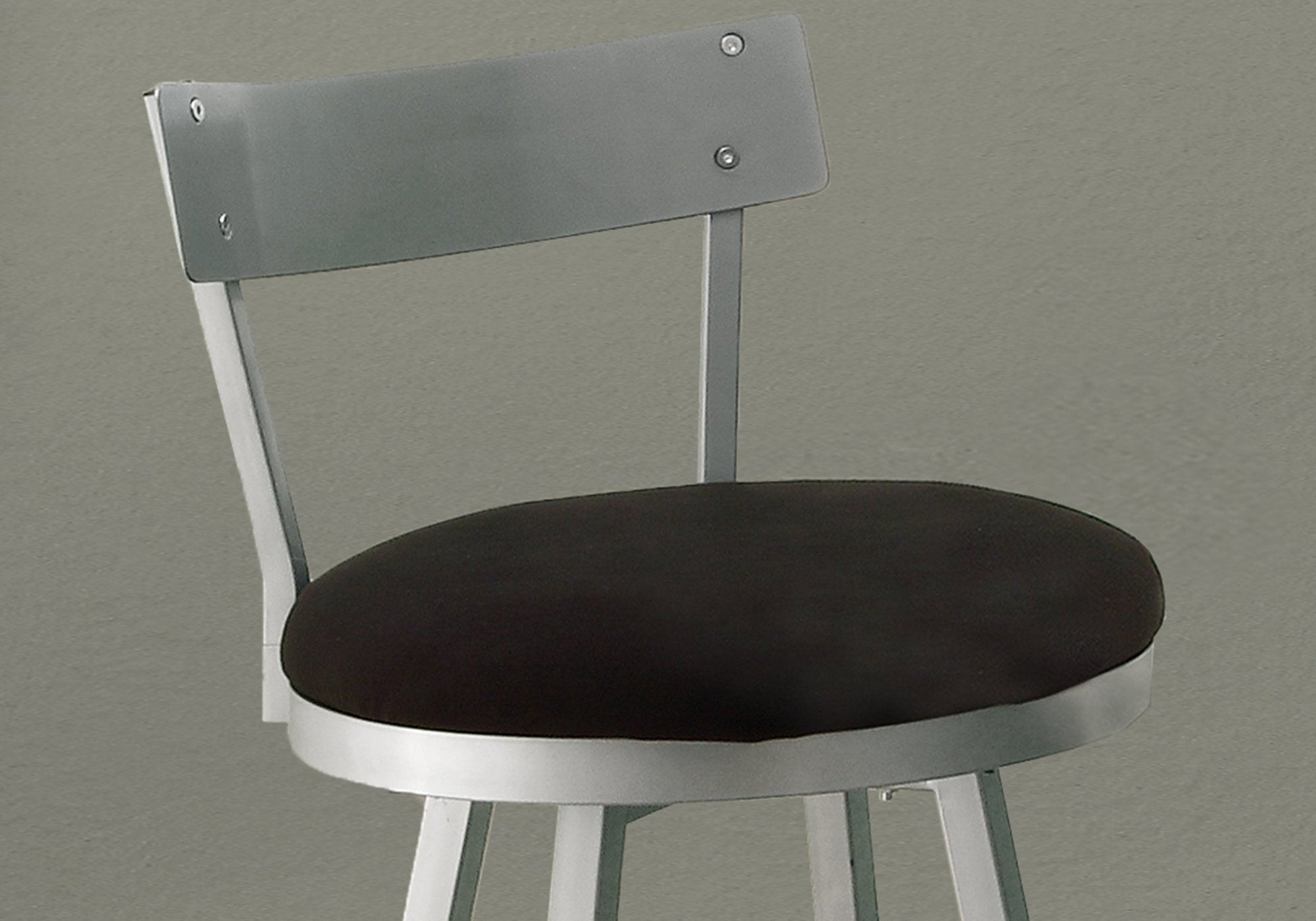 HomeRoots 38" x 38" x 86" Silver Black Metal Foam MicroSuede Barstool 2pcs