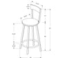 HomeRoots 38" x 38" x 86" Silver Black Metal Foam MicroSuede Barstool 2pcs