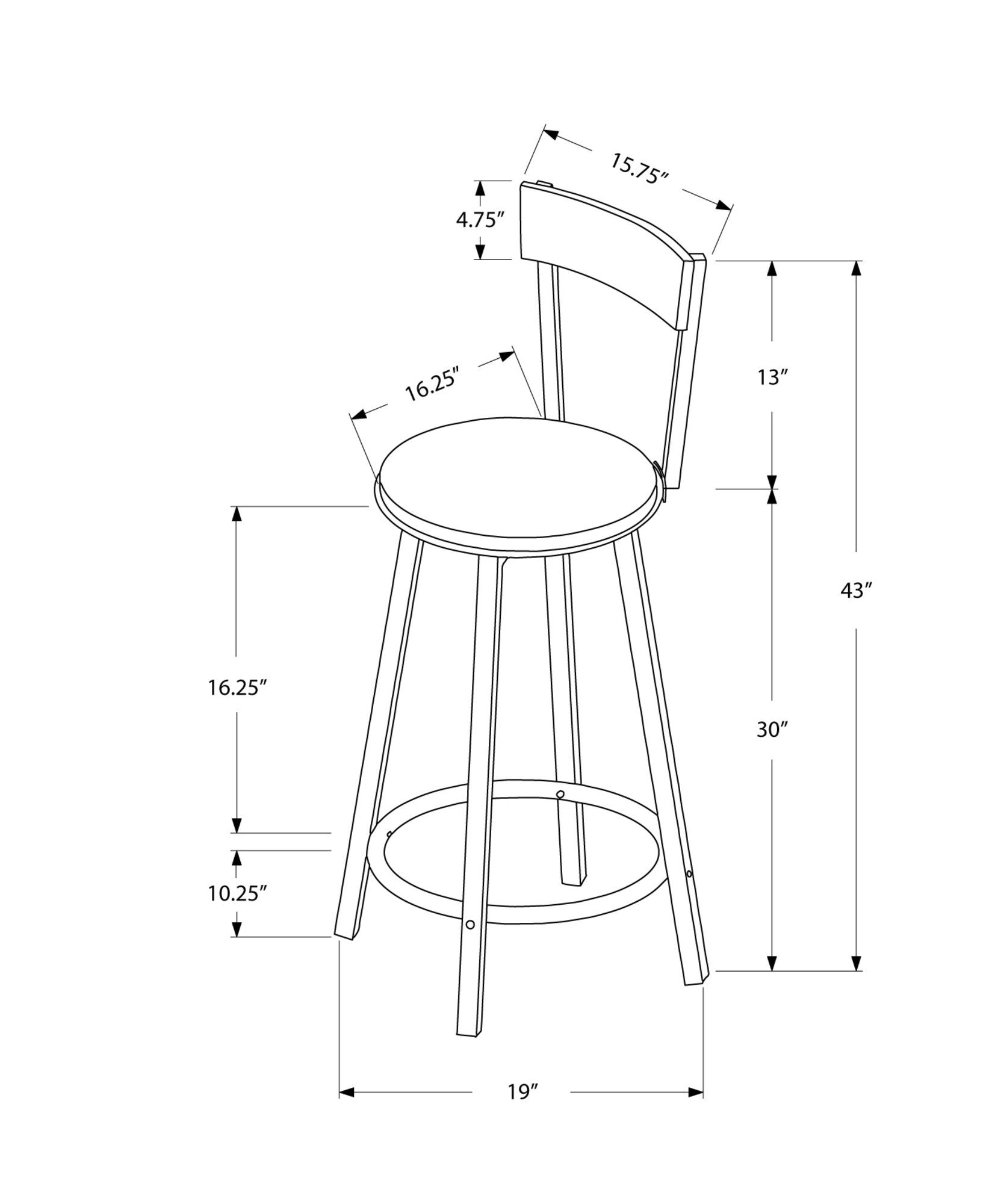 HomeRoots 38" x 38" x 86" Silver Black Metal Foam MicroSuede Barstool 2pcs
