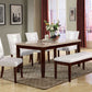 HomeRoots 38" x 64" x 31" Wood Dining Table in White Marble and Walnut Finish