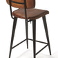 HomeRoots 39" Bar Chair With Footrest in Brown and Black Finish