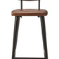 HomeRoots 39" Bar Chair With Footrest in Brown and Black Finish
