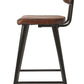 HomeRoots 39" Bar Chair With Footrest in Brown and Black Finish