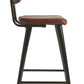 HomeRoots 39" Bar Chair With Footrest in Brown and Black Finish