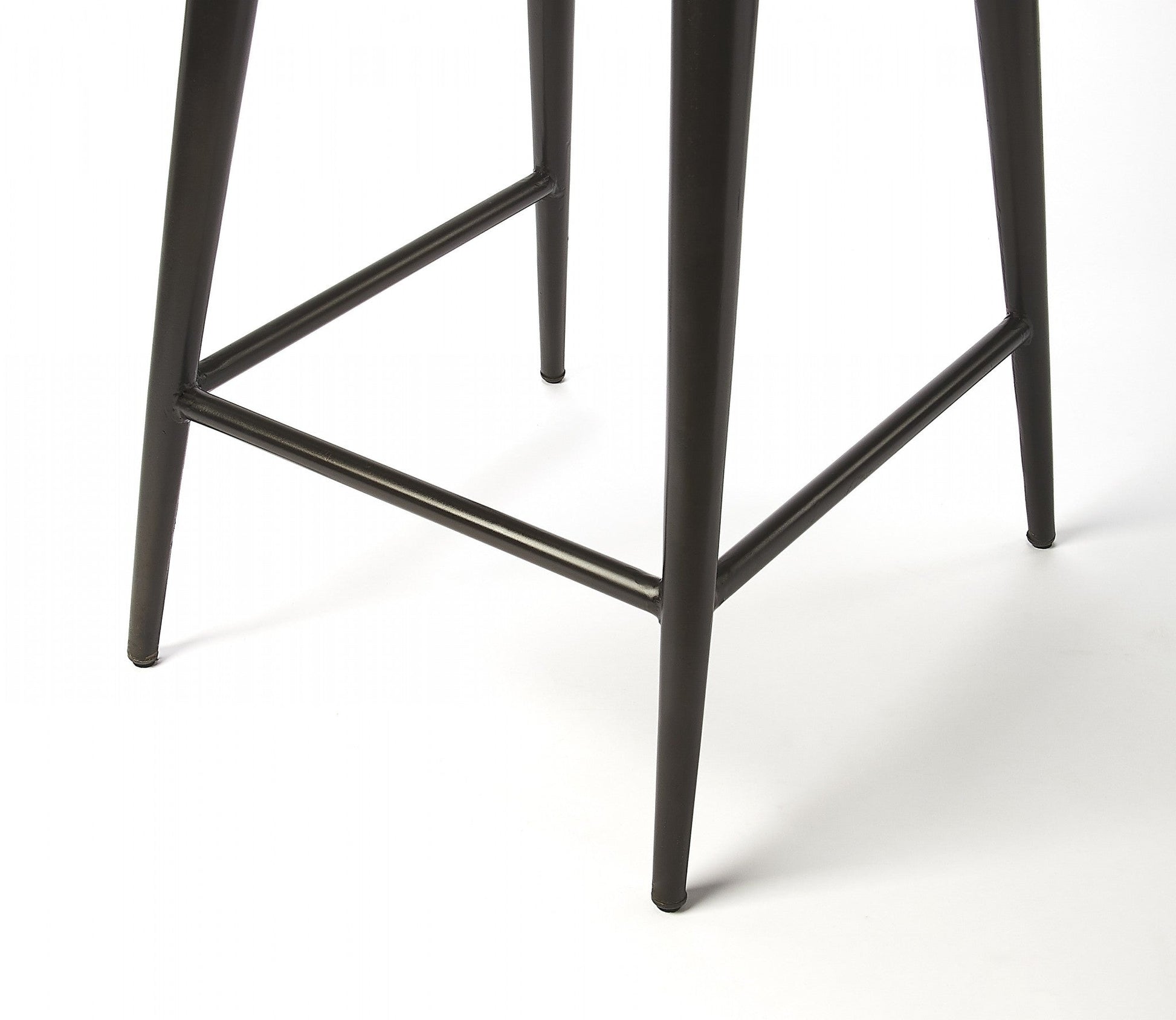 HomeRoots 39" Bar Chair With Footrest in Brown and Black Finish