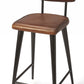 HomeRoots 39" Bar Chair With Footrest in Brown and Black Finish