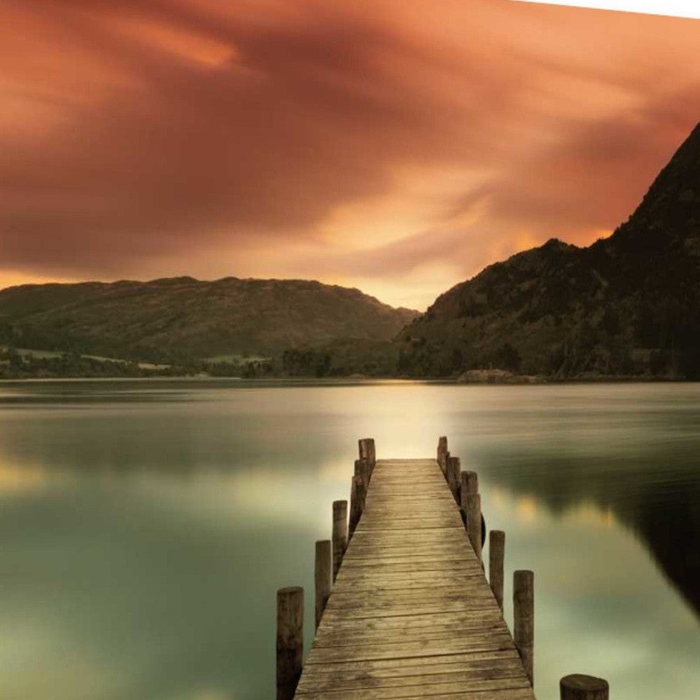 HomeRoots 39" Gorgeous Sunset over the Lake Giclee Wrap Canvas Wall Art