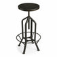 HomeRoots 39" Swivel Backless Bar Chair in Black Finish
