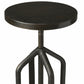 HomeRoots 39" Swivel Backless Bar Chair in Black Finish