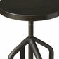 HomeRoots 39" Swivel Backless Bar Chair in Black Finish