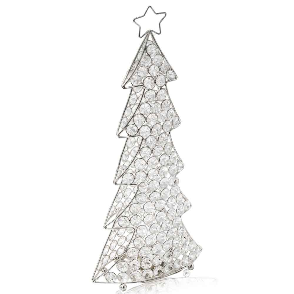 HomeRoots 3.5' x 8' x 16' Silver Crystal Christmas Tree
