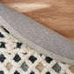 HomeRoots 4' Round Blue and Cream Decorative Area Rug
