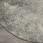 HomeRoots 4' Round Charcoal and Ivory Abstract Area Rug