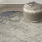HomeRoots 4' Round Charcoal and Ivory Abstract Area Rug