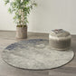 HomeRoots 4' Round Charcoal and Ivory Abstract Area Rug