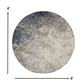 HomeRoots 4' Round Charcoal and Ivory Abstract Area Rug