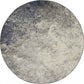 HomeRoots 4' Round Charcoal and Ivory Abstract Area Rug