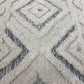 HomeRoots 4' Round Cream Modern Geometric Area Rug