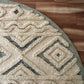 HomeRoots 4' Round Cream Modern Geometric Area Rug