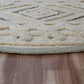 HomeRoots 4' Round Cream Modern Geometric Area Rug