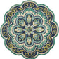 HomeRoots 4’ Round Floral Artwork Area Rug in Green Finish