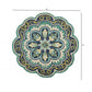 HomeRoots 4’ Round Floral Artwork Area Rug in Green Finish