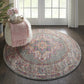 HomeRoots 4’ Round Gray and Gold Medallion Area Rug