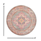 HomeRoots 4’ Round Gray and Gold Medallion Area Rug
