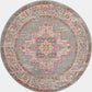 HomeRoots 4’ Round Gray and Gold Medallion Area Rug