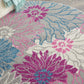 HomeRoots 4’ Round Gray and Pink Tropical Flower Area Rug