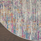 HomeRoots 4' Round Ivory Abstract Striations Area Rug