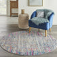 HomeRoots 4' Round Ivory Abstract Striations Area Rug