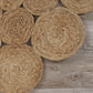 HomeRoots 4’ Round Natural Tan Orbital Area Rug