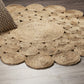 HomeRoots 4’ Round Natural Tan Orbital Area Rug