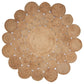 HomeRoots 4’ Round Natural Tan Orbital Area Rug