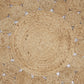 HomeRoots 4’ Round Natural Tan Orbital Area Rug
