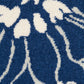 HomeRoots 4' Round Navy and Ivory Floral Area Rug
