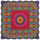 HomeRoots 4' Square Pink Floral Edged Area Rug