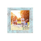 HomeRoots 4” x 4” Rustic Farmhouse Light Aqua Blue Wood Frame