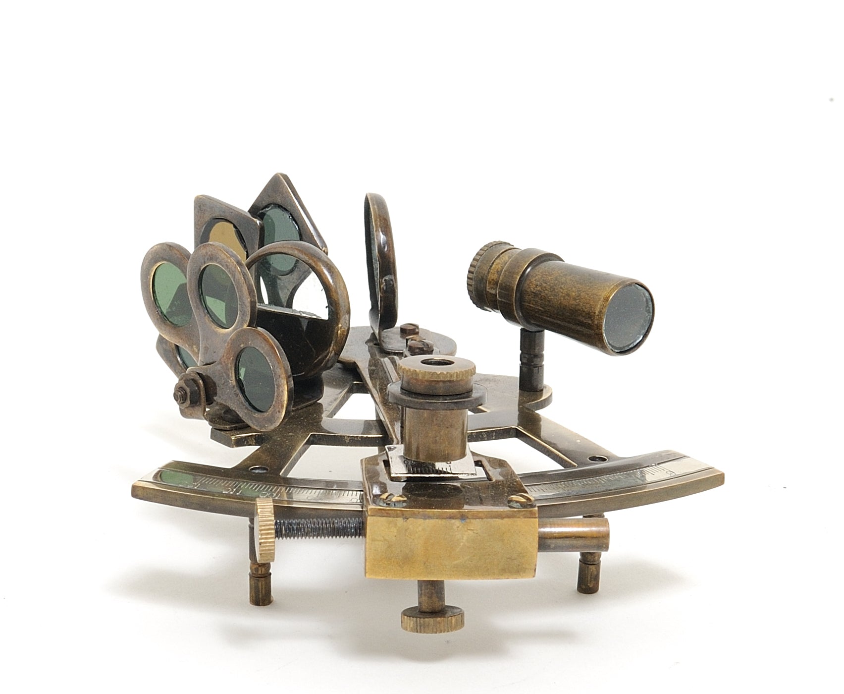 HomeRoots 4" x 4.5" x 2.5" Nautical Sextant in Wood Box Medium