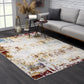 HomeRoots 4' x 6' Abstract Beige and Gold Modern Area Rug